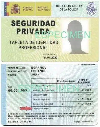 Carnet profesional de detective privado